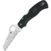 Spyderco 45SBK Rescue 79Mm Mariner Style Blade Lockback Folding Pocket Knife With Black Nylon Resin Handles