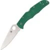 Spyderco 10FPGR Endura 4 Lockback Folding Pocket Knife With Vibrant Green Fiberglass Reinforced Nylon Handles