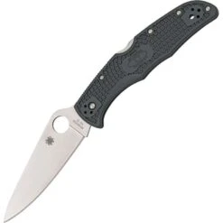 Spyderco 10FPGY Endura 4 Lockback Folding Pocket Knife With Vibrant Gray Fiberglass Reinforced Nylon Handles