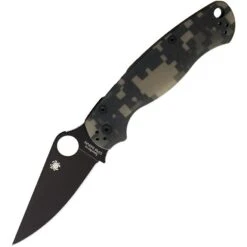 Spyderco 81GPCMOBK2 Para-Military 2 Linerlock Folding Black Finish Blade Pocket Knife With Digital Camo G-10 Handles