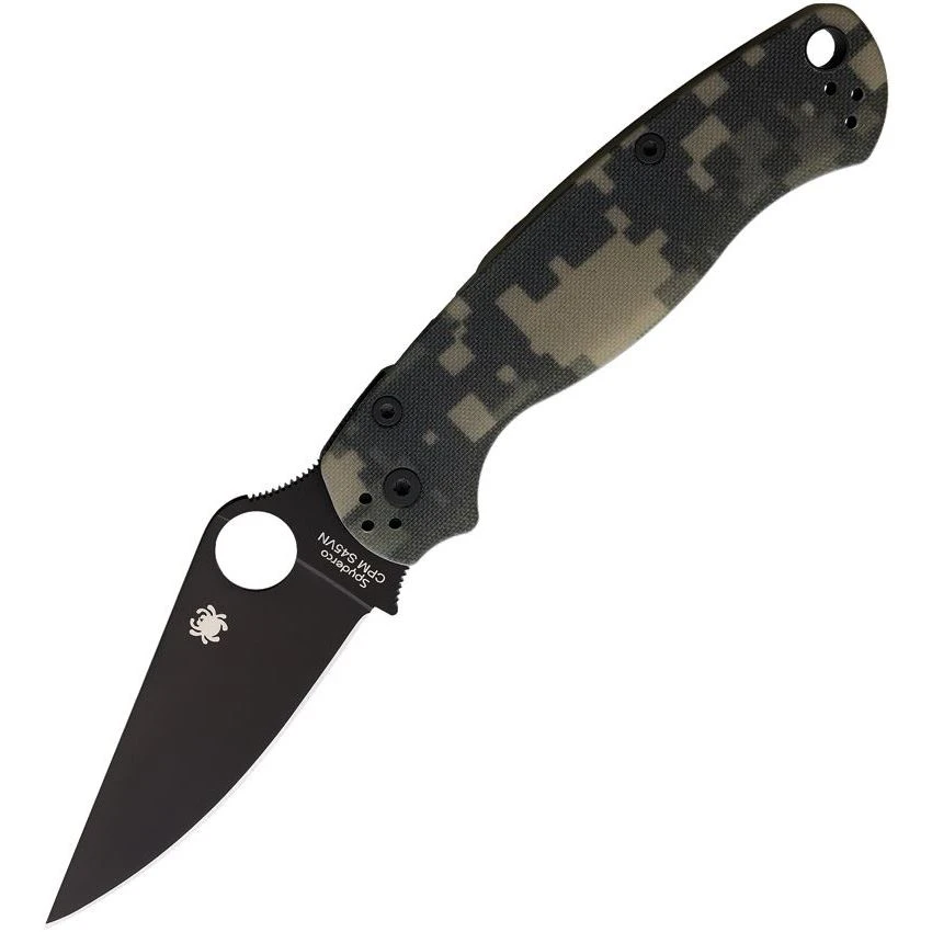 Spyderco 81GPCMOBK2 Para-Military 2 Linerlock Folding Black Finish Blade Pocket Knife With Digital Camo G-10 Handles 1 Spyderco 81GPCMOBK2 Para-Military 2 Linerlock Folding Black Finish Blade Pocket Knife With Digital Camo G-10 Handles