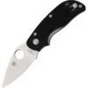Spyderco 129GP Cat Linerlock Folding Stainless Leaf Shaped Blade Pocket Knife With Black G-10 Handles