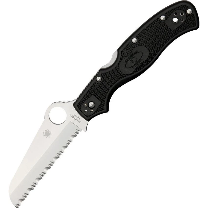 Spyderco 14SBK3 Rescue 3rd Generation Lockback Folding Pocket Knife With Black Reinforced Nylon Handles 1 Spyderco 14SBK3 Rescue 3rd Generation Lockback Folding Pocket Knife With Black Reinforced Nylon Handles