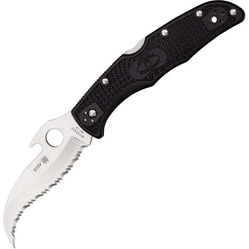 Spyderco 12SBK2W Matriarch 2 Lockback Folding Pocket Knife With Black Fiberglass Reinforced Nylon Handles 1 Spyderco 12SBK2W Matriarch 2 Lockback Folding Pocket Knife With Black Fiberglass Reinforced Nylon Handles