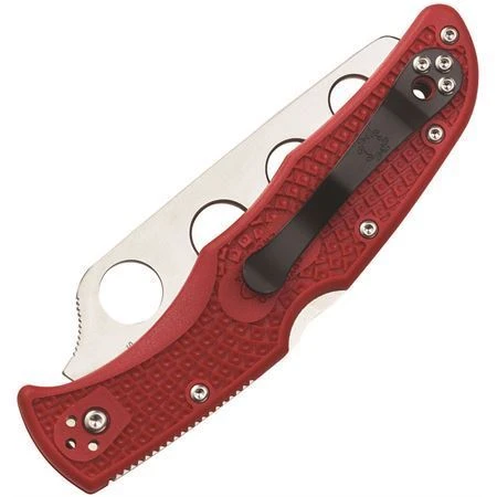 Spyderco 10TR Endura 4 Trainer Lockback Folding Stainless Blade Pocket Knife With Red FRN Handles 2 Spyderco 10TR Endura 4 Trainer Lockback Folding Stainless Blade Pocket Knife With Red FRN Handles - Image 2