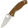 Spyderco 122GPSBN Tenacious Brown G10 Plain Linerlock Folding Pocket Knife