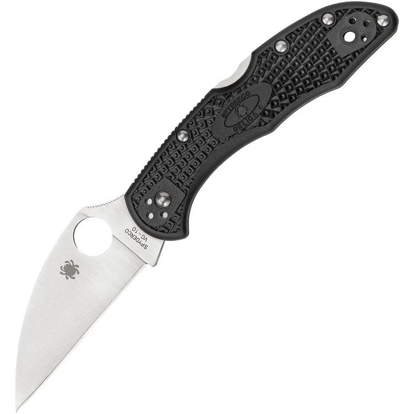 Spyderco 11FPWCBK Delica Plain Wharncliffe Blade Knife With Black Bi-Directional Texture FRN Handle 1 Spyderco 11FPWCBK Delica Plain Wharncliffe Blade Knife With Black Bi-Directional Texture FRN Handle