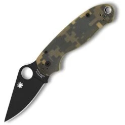 Spyderco 223GPCMOBK Para 3 Black Finish Blade Linerlock Folding Pocket Knife With Camo G10 Handle