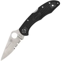 Spyderco 11FPSBKBL Delica 4 Lockback Blue Line